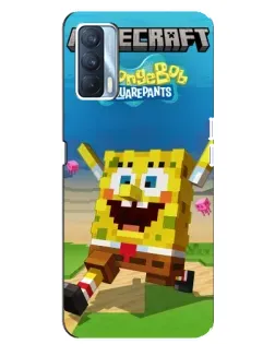 Чехол для OPPO A92s с картинкой «Губка Боб Minecraft»