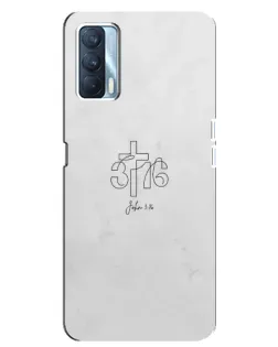 Чохол для OPPO A92s з картинкою «Івана 3:16 Хрест»