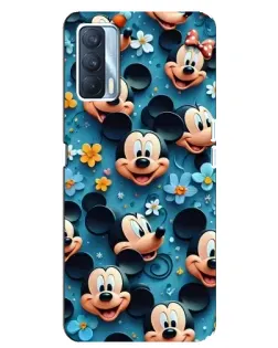 Чехол для OPPO A92s с картинкой «Паттерн Микки и Минни»