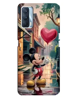 Чехол для OPPO A92s с картинкой «Микки и шарик-сердце»
