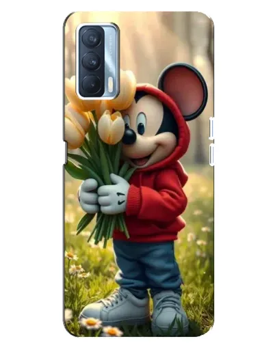 Чехол для OPPO A92s с картинкой «Микки с тюльпанами»