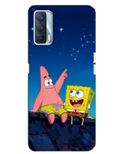 Чохол для OPPO A92s з картинкою «Губка Боб та Патрік вночі»