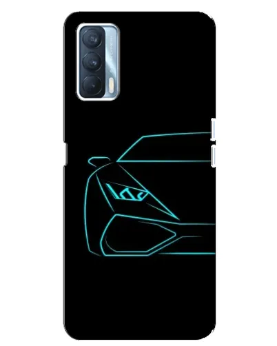Чохол для OPPO A92s з картинкою «Блакитний силует Lamborghini»