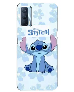 Чохол для OPPO A92s з картинкою «Stitch серед квітів»