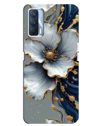 Чехол для OPPO A92s с картинкой «Белый цветок и золотой флюид» Чехол для OPPO A92s с картинкой «Белый цветок и золотой флюид»
