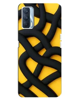 Чохол для OPPO A92s з картинкою «Чорне жовте переплетення»