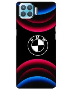 Чохол для OPPO A93 з картинкою «Логотип BMW та неонові дуги»
