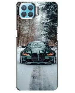 Чохол для OPPO A93 з картинкою «BMW у зимовому лісі»