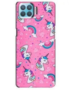 Чехол для OPPO A93 с картинкой «Unicorn паттерн розовый»