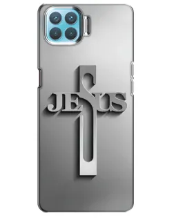 Чехол для OPPO A93 с картинкой «Металлический крест Jesus»
