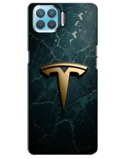 Чохол для OPPO A93 з картинкою «Мармурова Tesla Gold»