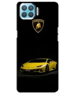 Чехол для OPPO A93 с картинкой «Lamborghini желтый акцент»