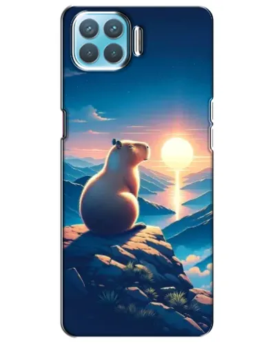 Чохол для OPPO A93 з картинкою «Захід сонця з капібарою»