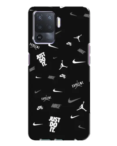 Чехол для OPPO A94 с картинкой «Nike Black Pattern» Чехол для OPPO A94 с картинкой «Nike Black Pattern»