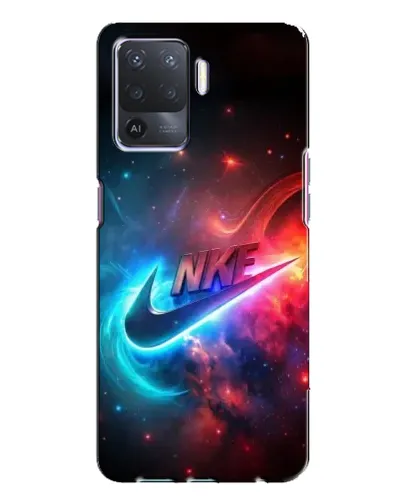 Чехол для OPPO A94 с картинкой «Огненный логотип Nike»