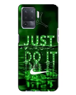 Чехол для OPPO A94 с картинкой «Зеленый неоновый Nike»