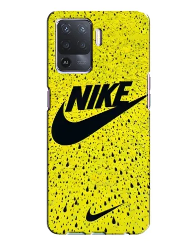 Чехол для OPPO A94 с картинкой «Желтый текстурный Nike»
