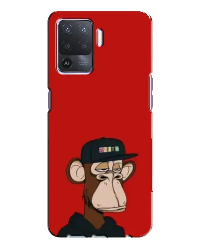 Чехол для OPPO A94 с картинкой «Bored Ape — красный фон» Чехол для OPPO A94 с картинкой «Bored Ape — красный фон»