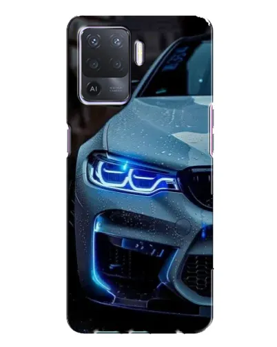 Чехол для OPPO A94 с картинкой «Взгляд BMW с синими фарами»