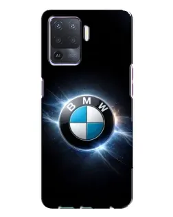 Чехол для OPPO A94 с картинкой «BMW — неоновое сияние»