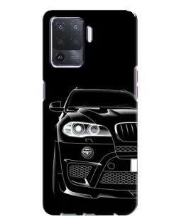 Чехол для OPPO A94 с картинкой «Темный силуэт BMW»
