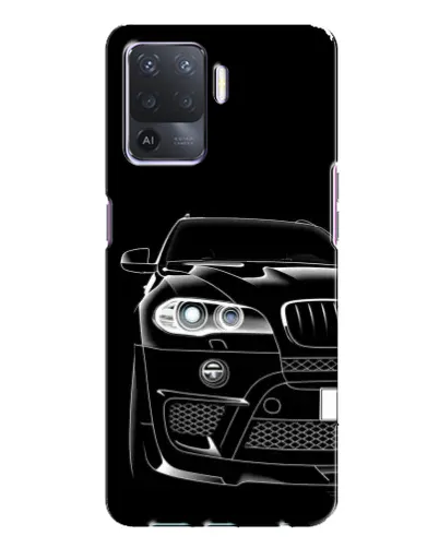 Чехол для OPPO A94 с картинкой «Темный силуэт BMW»