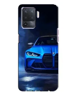 Чехол для OPPO A94 с картинкой «Голубая BMW M4»