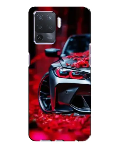 Чехол для OPPO A94 с картинкой «Спортивная BMW и цветы»