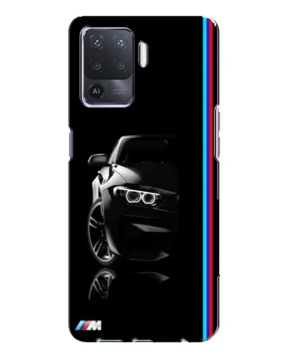 Чехол для OPPO A94 с картинкой «Силуэт BMW в темноте»