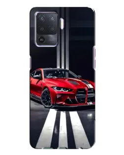 Чехол для OPPO A94 с картинкой «Красная BMW на дороге»
