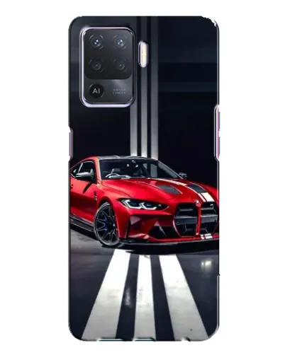 Чехол для OPPO A94 с картинкой «Красная BMW на дороге»