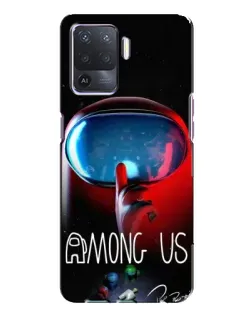 Чехол для OPPO A94 с картинкой «Красный импостер — макро»