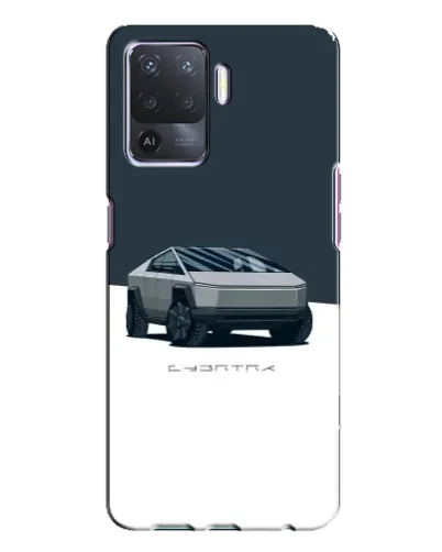 Чохол для OPPO A94 з картинкою «Сріблястий Cybertruck Tesla»