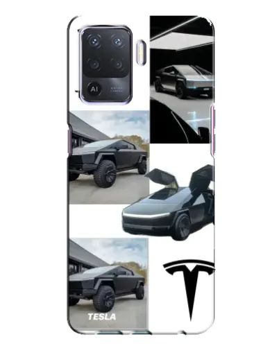 Чохол для OPPO A94 з картинкою «Колаж Cybertruck Tesla»