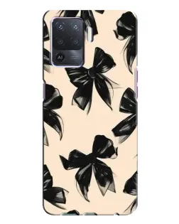 Чехол для OPPO A94 с картинкой «Паттерн черные банты»