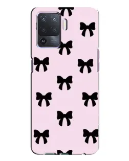 Чехол для OPPO A94 с картинкой «Черные банты Coquette»