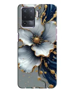 Чехол для OPPO A94 с картинкой «Белый цветок и золотой флюид» Чехол для OPPO A94 с картинкой «Белый цветок и золотой флюид»