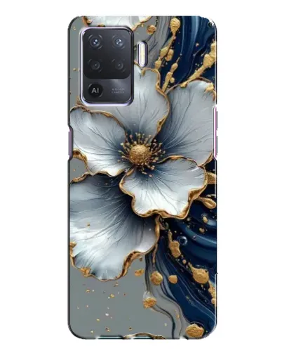 Чехол для OPPO A94 с картинкой «Белый цветок и золотой флюид» Чехол для OPPO A94 с картинкой «Белый цветок и золотой флюид»