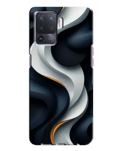 Чохол для OPPO A94 з картинкою «Об'ємні чорно-білі стрічки»