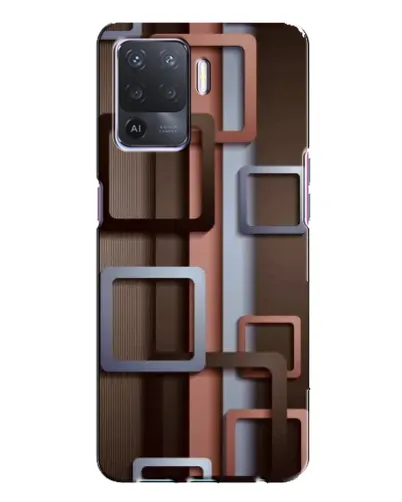 Чохол для OPPO A94 з картинкою «Коричневі об'ємні квадрати»