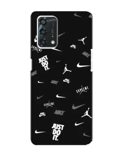 Чохол для OPPO A95 з картинкою «Nike Black Pattern» Чохол для OPPO A95 з картинкою «Nike Black Pattern»