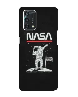 Чехол для OPPO A95 с картинкой «NASA — шагаем по Луне»
