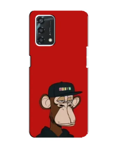 Чохол для OPPO A95 з картинкою «Bored Ape — червоний фон»