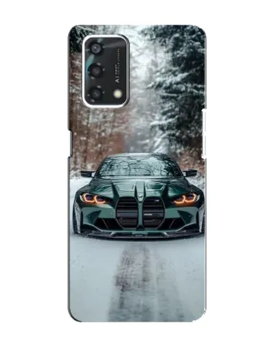 Чохол для OPPO A95 з картинкою «BMW у зимовому лісі»