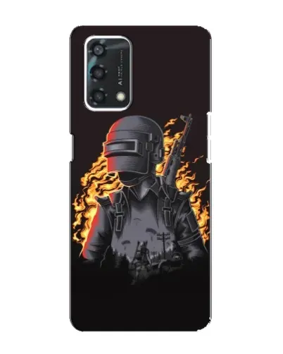 Чохол для OPPO A95 з картинкою «PUBG — вогняний силует»