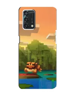 Чохол для OPPO A95 з картинкою «Майнкрафт захід сонця»