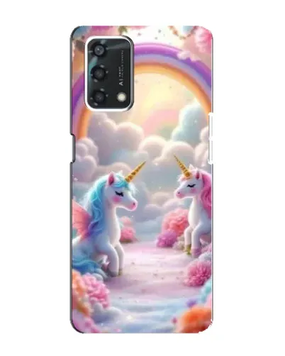 Чохол для OPPO A95 з картинкою «Веселка і єдинороги»