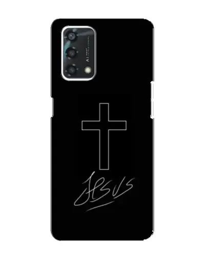 Чехол для OPPO A95 с картинкой «Графический крест Jesus» Чехол для OPPO A95 с картинкой «Графический крест Jesus»