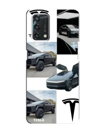 Чохол для OPPO A95 з картинкою «Колаж Cybertruck Tesla»