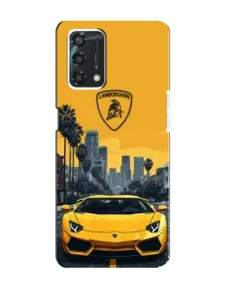 Чохол для OPPO A95 з картинкою «Жовтий Lamborghini місто»
